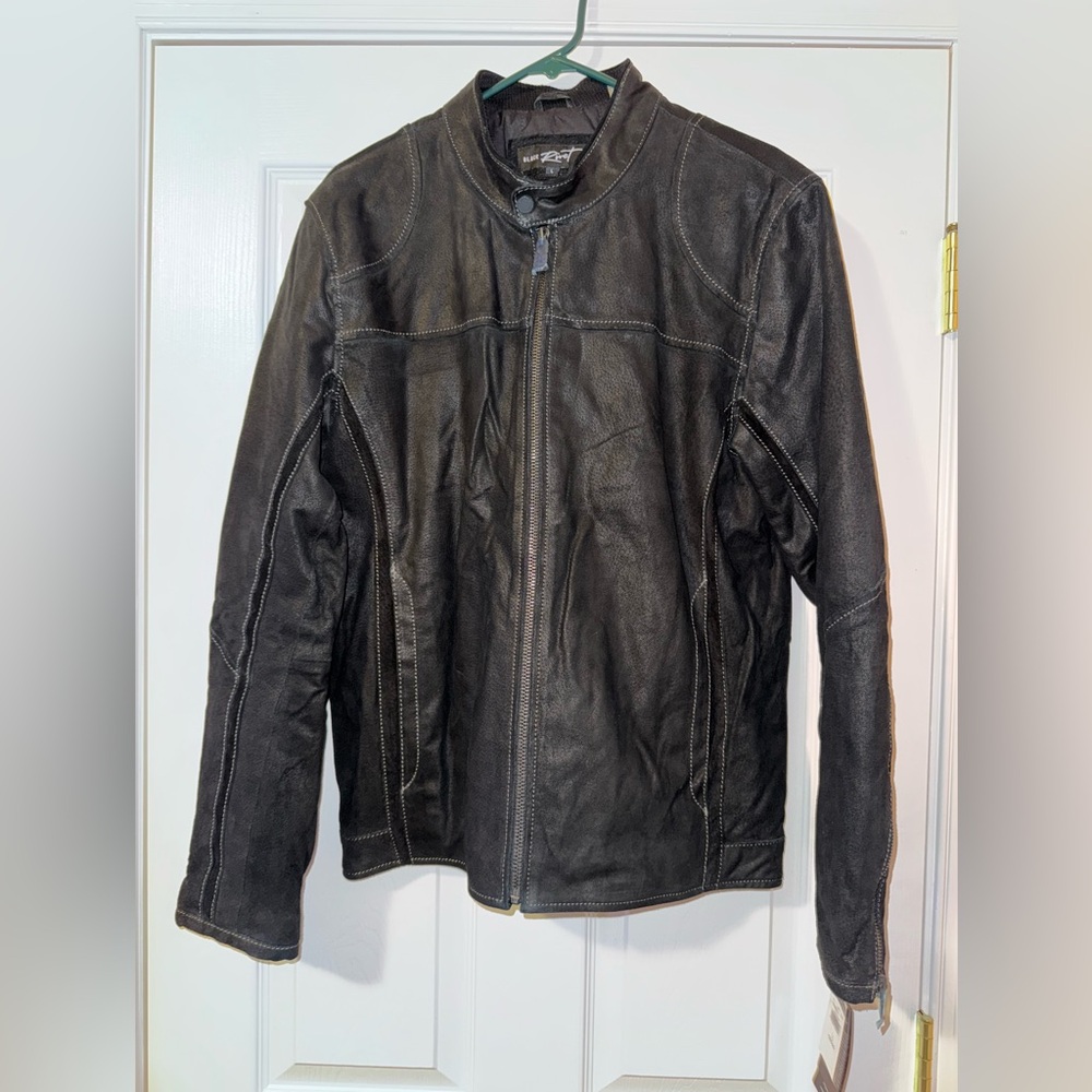 Wilsons Leather Black Rivet Leather Suede Jacket Men Large Black New with Tags